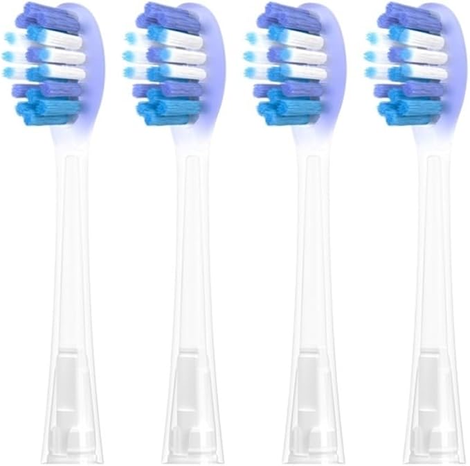 Toothbrushes Head Compatible for Usmile All Series Y1S/Y4/U1/U2/U3/P1/P4 Sonic Electric Toothbrush Soft Dupont Clean Nozzles(4 Hyaline White)