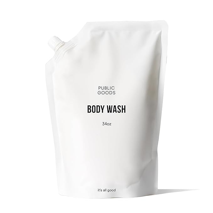 Public Goods Body Wash for Men and Women | Natural Soap for Bath &amp Shower | Body Scrub Made with Organic Essential Oils | Sulfate &amp Paraben Free | Vegan Friendly | 34 Fl Oz Refill