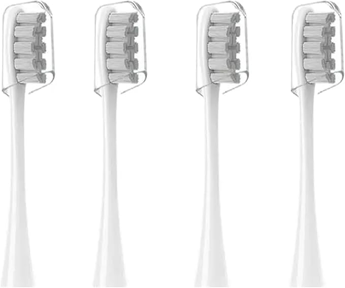 4 Pcs/Pack Electric Toothbrush Rreplacement Heads for Oclean All Models x pro Elite X ProFlowF1Air 2.with Hygienic Caps(4 Pcs Gray)