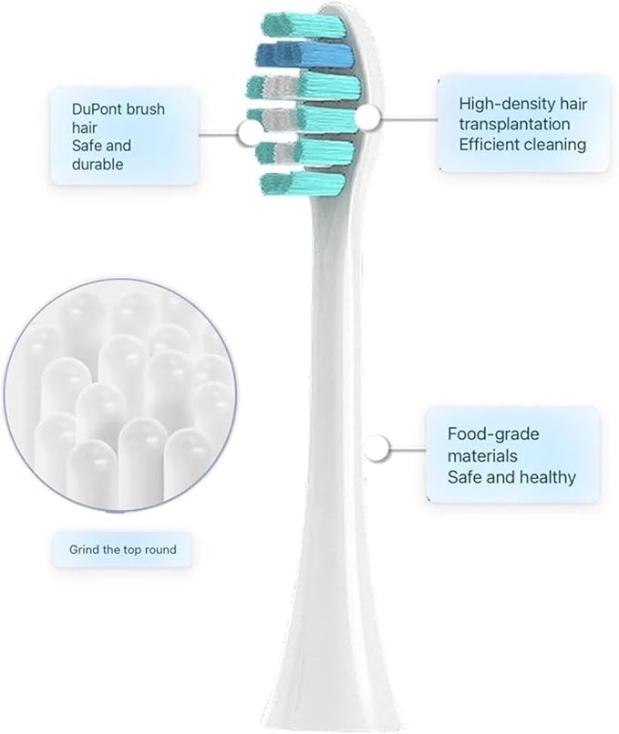 Compatible for Sonicool Electric Toothbrush Head 051B Cleaning Replacement Bristle Brush Heads Nozzles4/8/16pcs(16PCS Black)