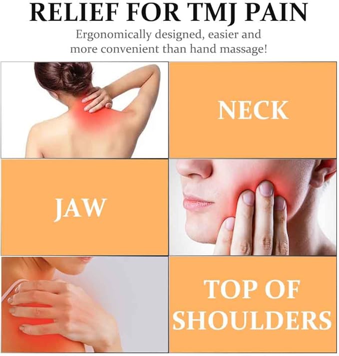 TMJ Relief Products Jaw Massager with Dual Motor Vibrating- Gentle Vibration for TMJ Massage Heating Tool for Pain Relief Tension Stiffness and Headaches
