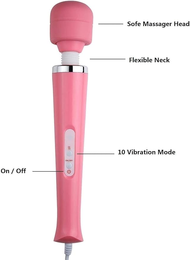 Power Massager Handheld Tool Electric Foot Neck Back Hand Leg Arm Muscle Aches for Women Men Therapy Pain Relief Deep Tissue Toy Massage (Pink Big and Blue Small)