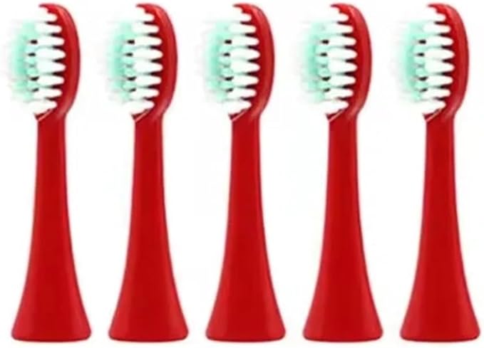 5pcs Soft Brush Heads Original Replacement for Children's Smart Sonic Electric Toothbrush Accessories(Red 5pcs Head)