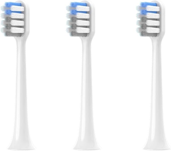 3-30Pcs Replacement Toothbrush HeadsCompatible for Xiaomi T200 Sonic Electric Vacuum Soft Bristle Heads(White gray-3pcs)