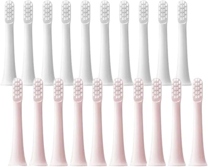 Compatible for XIAOMI MIJIA T100 Replacement Brush Heads Sonic Electric Toothbrush Vacuum Soft Bristle Suitable Nozzles 10Pcs Clean(10Pcs Pink)