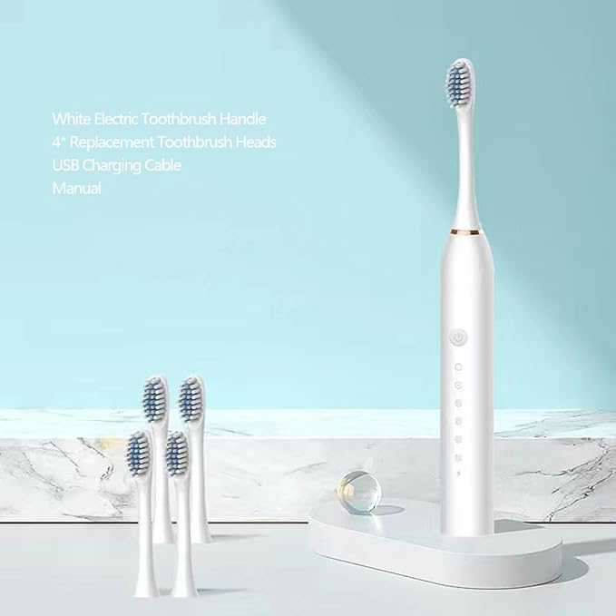 Two Pack Electric Toothbrush Rechargeable Toothbrushes for Adults and Teens with 8 Brush Heads