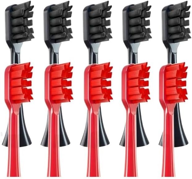 20PCS Toothbrush HeadsCompatible for G7/P7/Y8/T9/T10/T6S/T7S/A7 Replacement Brush Head Soft Bristle Vacuum with Cover(20PCS Black Red)