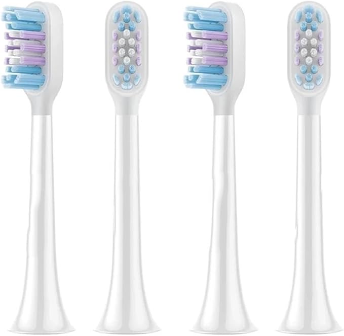 Compatible for 2/4 PCS T501/T501C Toothbrush Head Full Effect Clean Caring Replace Teeth Heads(4pcs White)