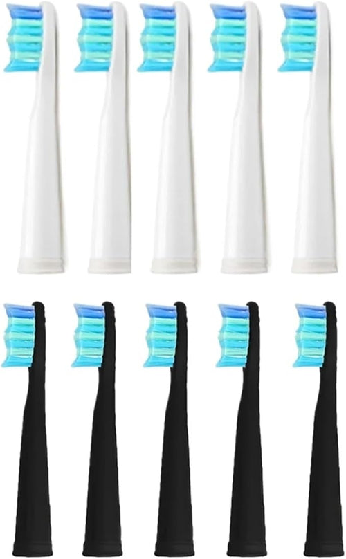 10pcs Electric Replacement Brush Heads Toothbrush  Compatible for Seago SG910 SG507 SG958 SG515 SG949 SG575(10 White Heads)