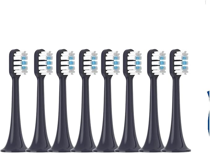 8PCS Replacement Brush Heads Compatible for XIAOMI MIJIA T700 Sonic Electric Toothbrush Bristle with Caps Sealed Pack(White)