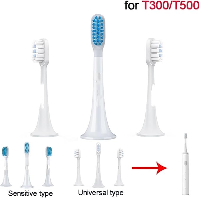 3pcs/6pcsCompatible for T300 T500 Sonic Toothbrush Heads Teethbrush Replacement Oral Hygiene(3pcs Universal Type)