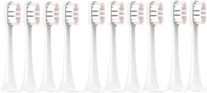 Replacement Brush HeadsCompatible for Xiaomi T300/T500/T700 Sonic Electric Toothbrush Soft Bristle Nozzles with Caps Sealed Package(10Pink)
