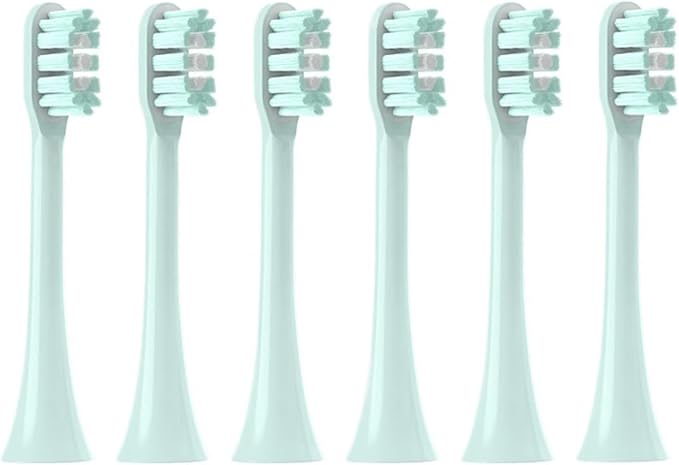 4/6PC Electric Toothbrush HeadsCompatible for SOOCAS Soft Bristle Brush Vacuum Sealed Packed(6MintGreen)