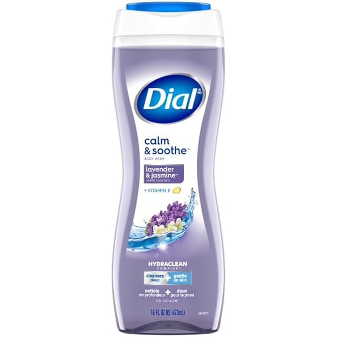 Dial Body Wash Calm &amp Soothe Lavender &amp Jasmine Scent 16 fl oz Pack of 6