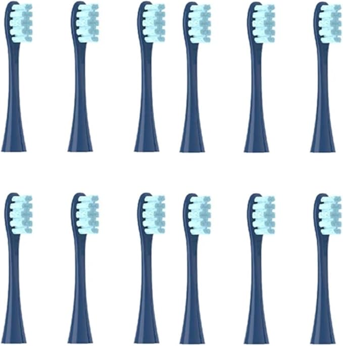 12PCS Replacement Brush Heads Compatible for Oclean X/X PRO/ Z1/ F1/ One/Air 2 /SE Sonic Electric Toothbrush Soft Bristle Nozzles(12Dark Blue)