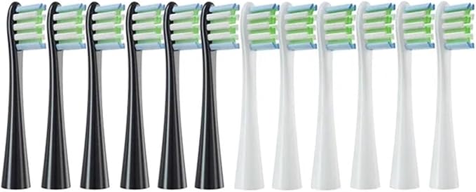 Replacement Brush Heads Compatible for Soft Bristle Nozzles 3 X/X PRO/ Z1/ F1/ One/Air 2 /SE Sonic Electric Toothbrush(6Black6White)