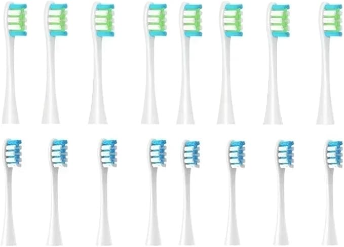 Replacement Brush HeadsCompatible for Oclean X/X PRO/Air 2 /SE / Z1/ F1/ OneDuPont Deep Cleaning Nozzles Sonic Soft Vacuum Bristle Heads(8Wgreen 8blue)
