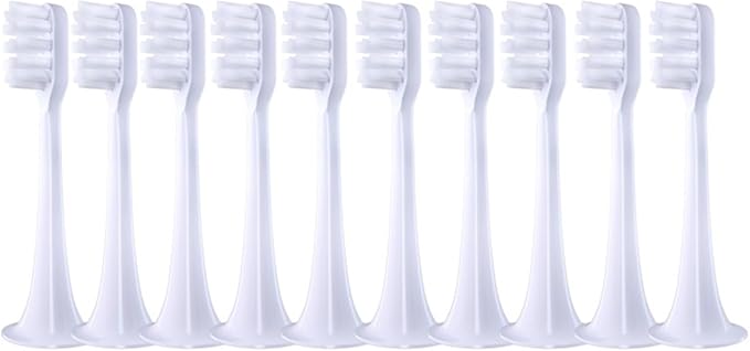 Brush HeadsCompatible for T300/T500 10Pcs Replacement Toothbrush Nozzles Soft(10pcsWhite)