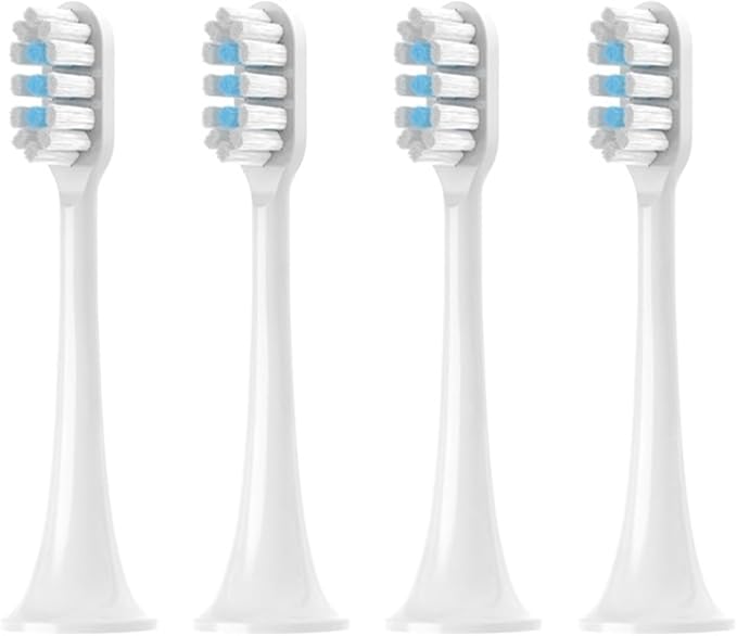Compatible for XIAOMI MIJIA T300 Replacement Toothbrush Sonic Electric Vacuum Brush Heads 4/8/12/16PCS(T300 White Blue-4pcs)