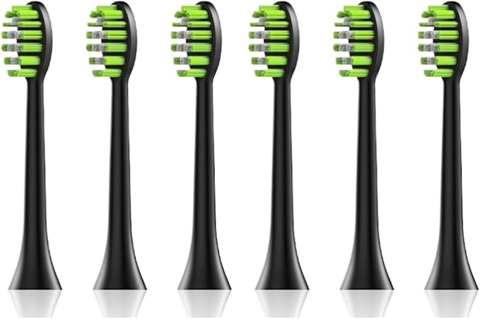 Compatible for Jeenk Electric Toothbrushes Replacement Heads 6pcs/Set Compatible for JK-Y05 Head Toothbrush Sets(JK-ST01BK)
