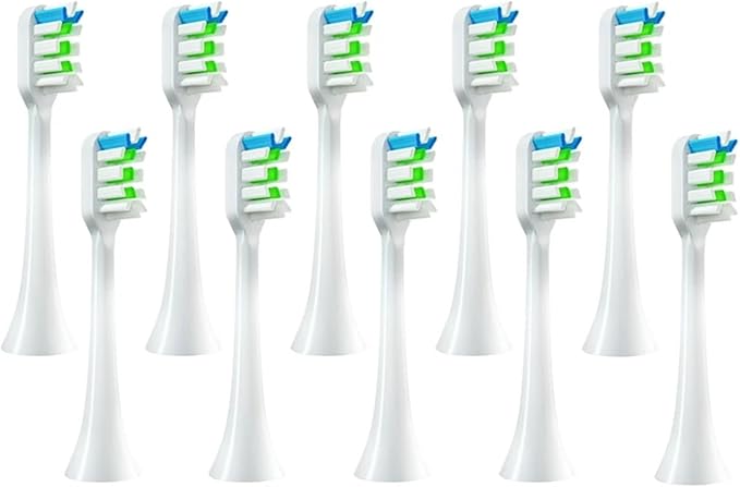 Replacement Toothbrush Heads for Compatible for All Series X3U/X3pro/X3S/D5/D2 Sonic Electric Soft Bristle Nozzle(10white)