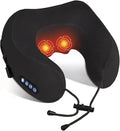 Electric Neck MassagerPortable Heated Kneading Massage Cushion PillowRechargeable Shoulder Neck U-Shaped Massage Shiatsufor Pain Relief at HomeCarOfficeTravel(Black)