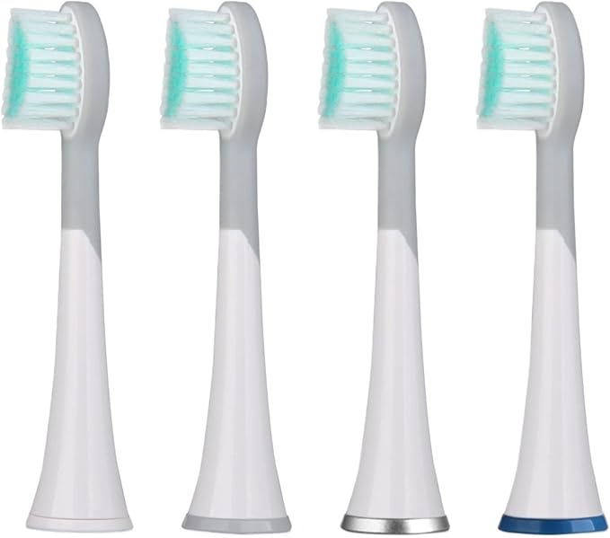Rubberied Replacement Toothbrush HeadsCompatible for Mornwell D01/D02 Electric(White)