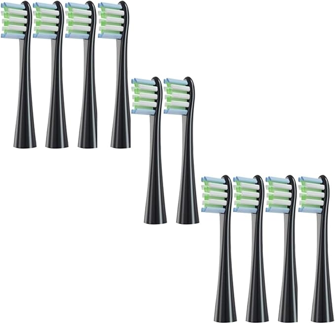 10/20X Replacement Brush HeadsCompatible for OcleanX/X PRO/ Z1/ F1/ One/Air 2 /SE Sonic Electric Toothbrush Soft Dupont Bristle Nozzles(10pcs Black)