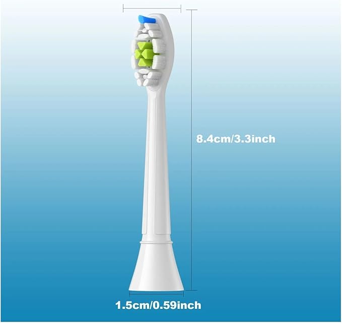 4/8/12/16pcs Replacement Toothbrush Heads Compatible with Philips Electric Brush Head 4100 6500 6100 7500 5300 1100(12pcs White)