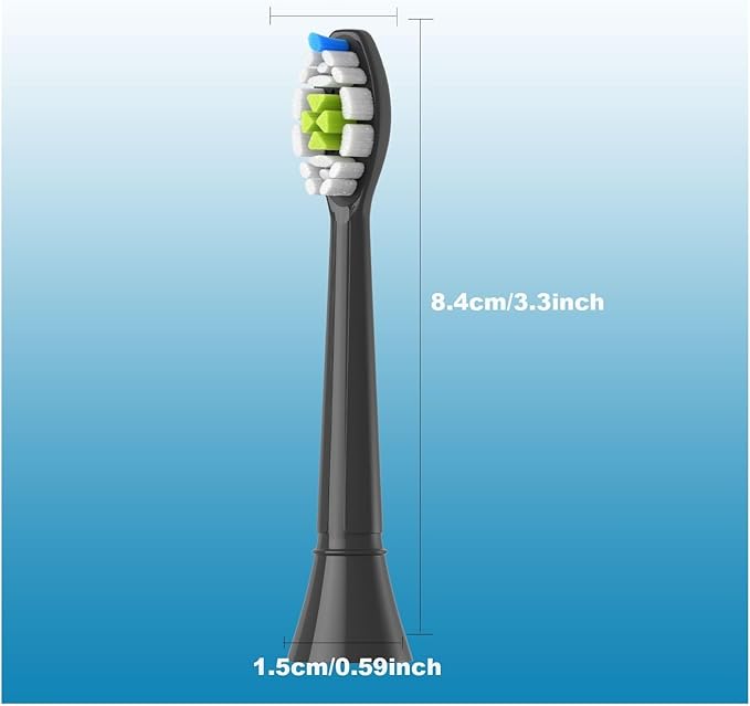 Replacement Brush Heads Compatible for with Sonicare Electric Toothbrush Fit EasyClean Gum Health FlexCare Healthy(16pcs Black)