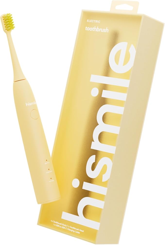 HISMILE Electric Toothbrush 3 Brushing Modes Smart Timer Rechargeable Electric Tooth Brush for Adults and Children Soft-Tapered Bristles Mode Memory (Yellow)