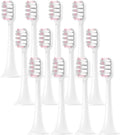 Replacement Brush Head Compatible with XIAOMI MIJIA T300/T500/T700 Sonic Electric Toothbrush Heads Soft Bristle Nozzle Deep Clean(12 pcs White Pink)