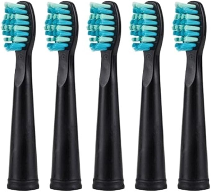 5Pcs Replaceable Brush Heads with Travel Storage Case Fit SG-507B 908 909 917 610 659 719 910 Daily Deep Cleaning(5 pc Black Heads)