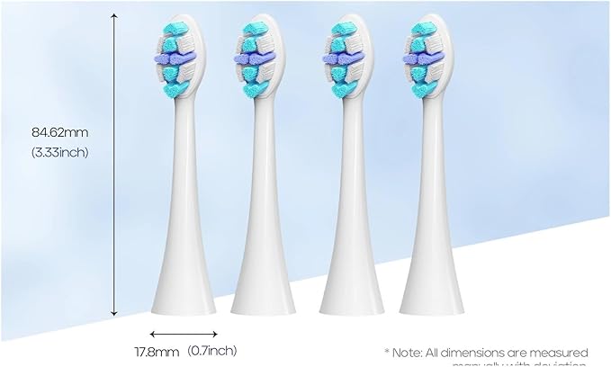 Compatible with Seago Electric Toothbrush Heads 12 Pieces Adult Toothbrushes 5 Modes Pressure Sensor IPX7 Waterproof with Holder C027(SG-C027-12PCS Blue)
