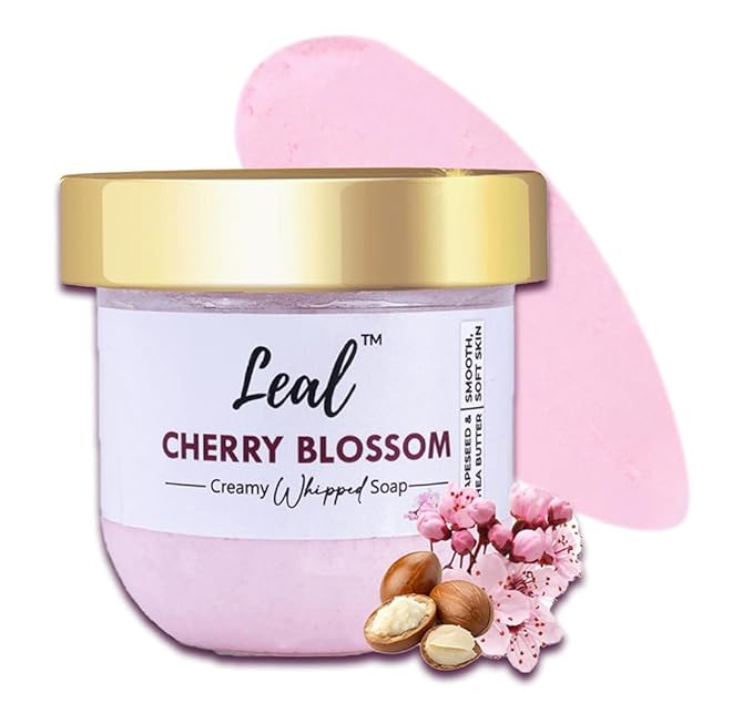 BEMT Whipped Soap – Cherry Blossom Scented Foaming Bath Cream with Shea Butter &amp Grapeseed Oil Gentle Body Cleanser for Daily Use – 160 g
