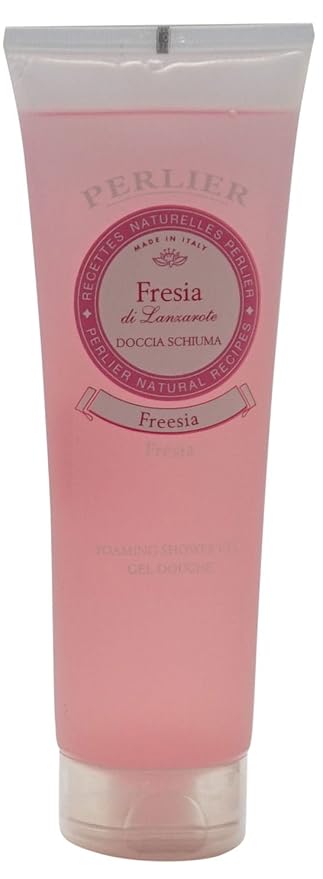 Perlier:Fresia di Lanzarote Foaming Shower Gel Freesia Scent 8.4 Fluid Ounces (250mL) Tube - Pack of 2 [ Italian Import ]