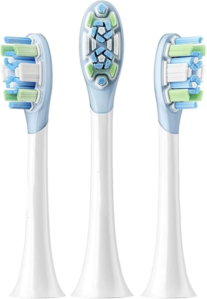 Toothbrush Brush Head 3/6PCS Compatible for Vibration Pro 4 Brushing Modes IPX8 Waterproof(3PCS Clean Version)