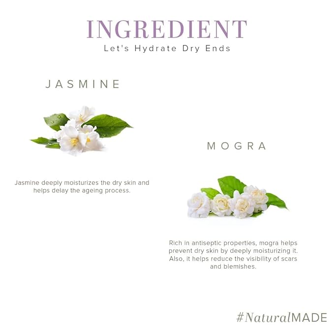 Herbal Jasmine &amp Moringa Body Wash Moisturizing Natural Shower Gel Gentle Cleansing Body Wash for Dry &amp Sensitive Skin Refreshing Floral Scent Sulfate-Free Daily Bath Cleanser