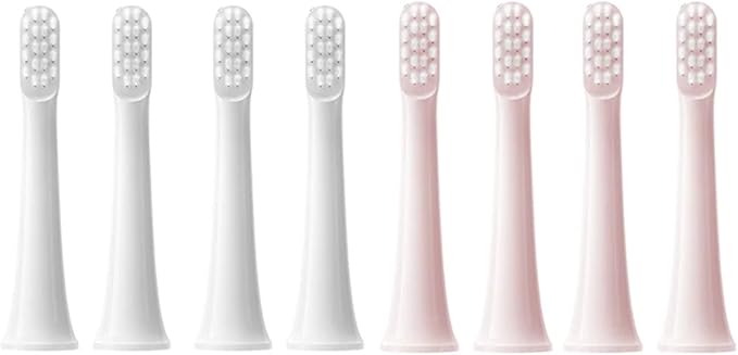 8PCS Compatibility for XIAOMI MIJIA T100 Replacement Brush Heads Sonic Electric Toothbrush Vacuum(4White4Pink)