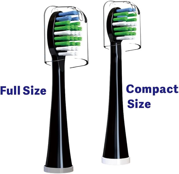 Replacement Flossing Toothbrush Heads Compatible with WaterPik Sonic Fusion/2.0 Brush and Flosser Combo… SF-01 / SF-02 / SF-03 / SF-04 with Crystal Cap - 5 Count (Compact Size Black)