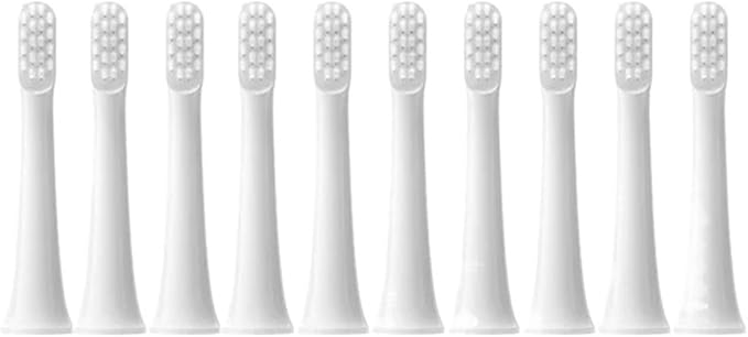 for XIAOMI MIJIA T100 Replacement Brush Heads Sonic Electric Toothbrush Vacuum Dupont Soft Bristle Suitable Nozzles 10Pcs Clean(10pcs White)