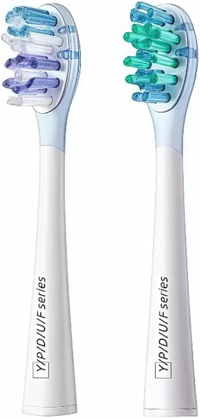 Electric Toothbrush Replacement Brush Head - Compatible with Usmile Y1S/P10 Electric Toothbrush (Accessories)(2Pcs Purple)
