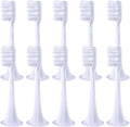 4/10Pcs/SetCompatible for T300/T500 Replacement Brush Heads Electric Toothbrush Protect Soft Nozzles Bristle(10White)