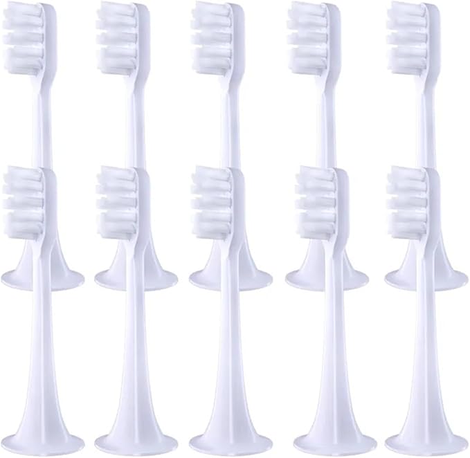4/10Pcs/SetCompatible for T300/T500 Replacement Brush Heads Electric Toothbrush Protect Soft Nozzles Bristle(10White)