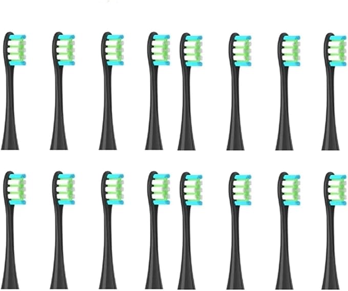 Compatible for Oclean X/X PRO/ Z1/ F1/ One/Air 2 /SE Sonic Electric Toothbrush Replacement Brush Heads Soft Bristle Nozzles Head(16 Black)