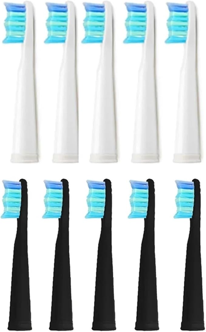 10pcs Electric Replacement Brush Heads ToothbrushCompatible for Seago SG910 SG507 SG958 SG515 SG949 SG575(10 White Heads)