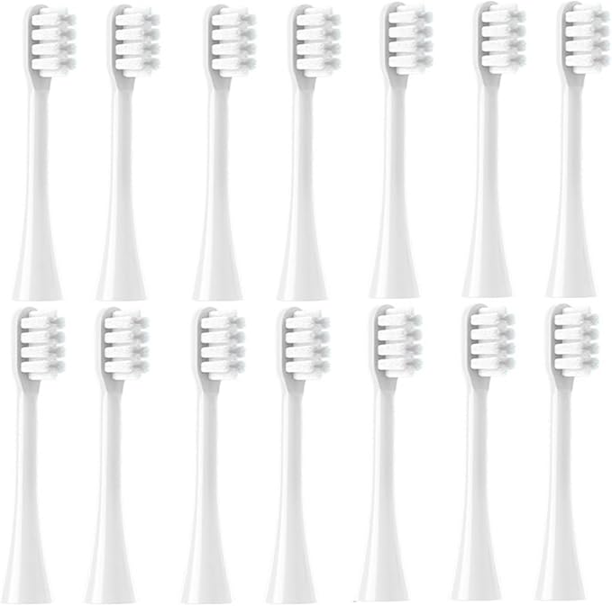 14 PCSCompatible for X3S Replacement Toothbrush Heads X3U/X3Pro/D2/ D3S/D5 Electric Tooth Brush Soft Bristle Nozzles(14 White- Soft)