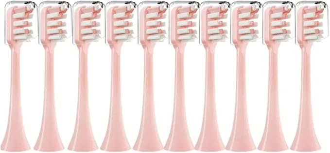 10pcs Replacement Brush Heads Compatible for X3 X5 V1 X3U Soft Bristle Toothbrush(10pcs Pink)