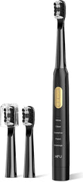 KFU Sonic Electric Toothbrush White 4 Cleaning Modes 3 Replacement Brush Heads Included
