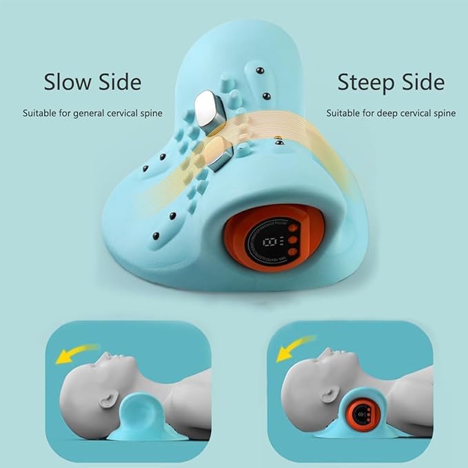 Neclune 4-in-1 Massager 2025 New Neck Massager Neck Massager Electric and Shoulder Relaxer Pillow 26° Angle Cervical Traction Device for Deep Tissue Pain Relief and Relaxation (1pcs)